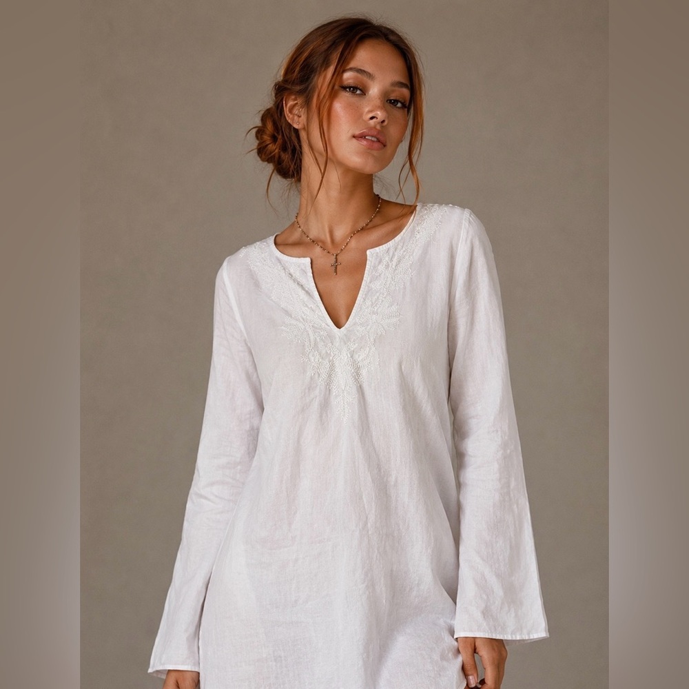 Lilly Pulitzer White Cotton Tunic Cover Up Medium